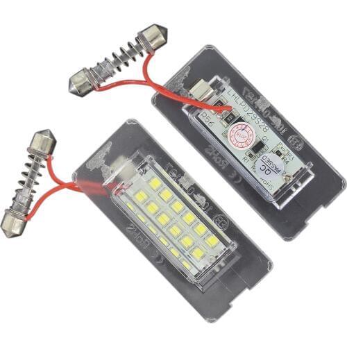 2Pcs CanBus No Error LED License Plate Light For BMW Mini Cooper R56 R57 R58 R59 Error Free Bright White Number lamp
