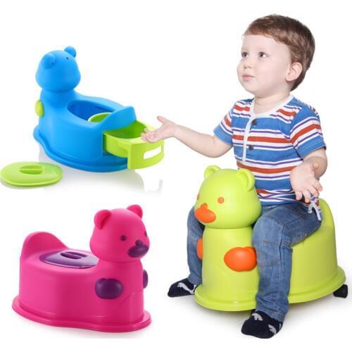 2018 hot sale popular lovely bear baby toilet potty trainer kids potty chair training
