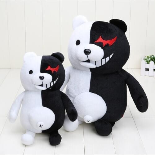 27-40CM Cute Cartoon Dolls Super Dangan Ronpa Monokuma Doll Plush Toys Black White Bear Kids Toys Child Birthday