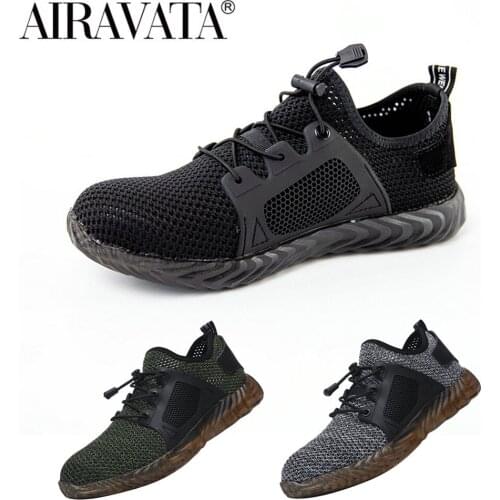 Newbeads Mens Summer Low Top Flightweave Outdoor Sports Safety Shoes Casual Mesh Cloth Ventrable Fashion Leisure Work Shoes