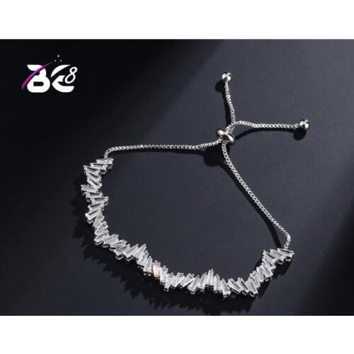 Be 8 Charming Geometric Shape Baguette Bracelets & Bangles With AAA Cubic Zirconia Stone for Woman Jewelry Pulseras Mujer B099