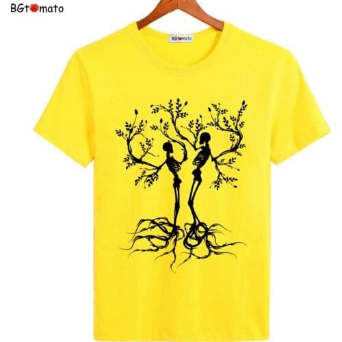 BGtomato Tree design art t shirts for men New style creative design fashion shirts Original brand comfortable soft casual tops