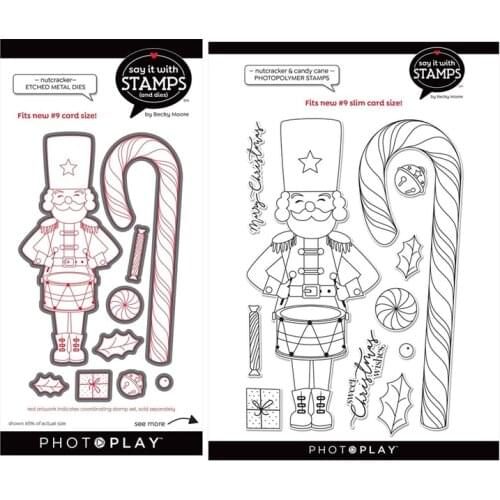 CH 2020 New Arrival NUTCRACKER CANDY CANE Die Set Metal Cutting Dies and stamps DIY Scrapbooking Card Stencil Paper Craft Handma