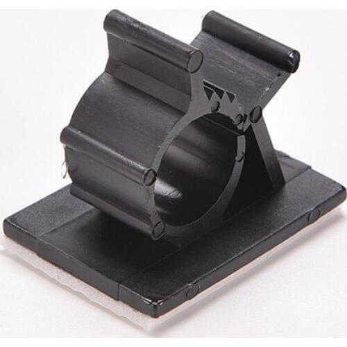 Black 10 Pcs Adhesive Backed Nylon Wire Adjustable Cable Clips Clamps 10mm