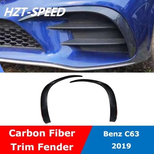C Class Carbon Fiber Black Side Air Vents Kit Trim Fender for Mercedes Benz C63 C260L C180L 2019