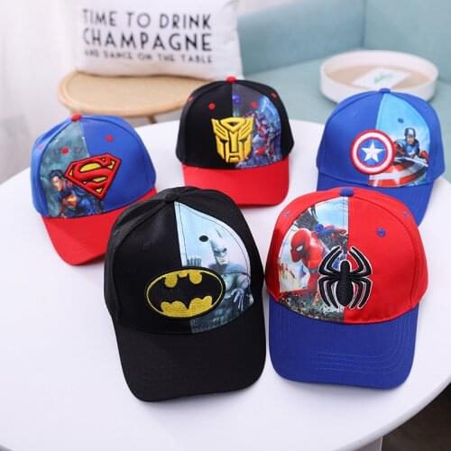 Disney Childrens Hat Transformers Iron Man Cap Marvel World American Team Batman Spiderman Baseball Cap Net Cap