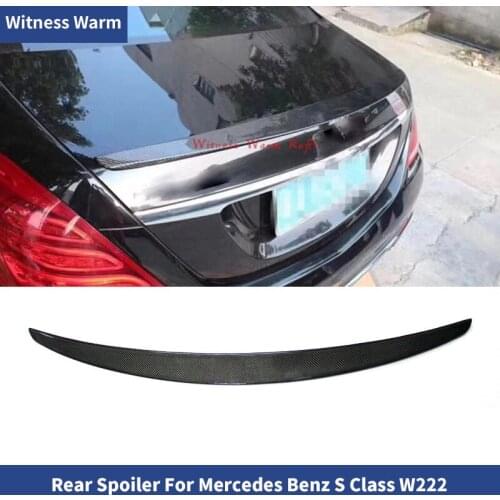 For Mercedes W222 Spoiler S Class S63 style Carbon Fiber Rear Trunk Spoiler Wing S300 S350 S400 S500 S550 S63 2014 - 2017