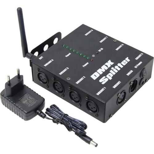 DMX512 Optical Isolated Splitter 3Pin Wireless DMX Transceiver 8 way Wireless DMX Splitter Distribution Amplifier