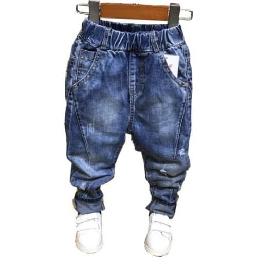 Baby Boys Jeans 2021 Spring Fashion Children Denim Slim Trousers Kids Leisure Pants Boy Clothing 2-7 Years