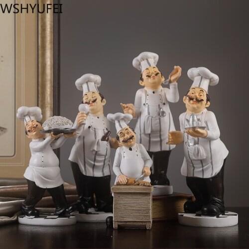 1pcs Chef model home decoration resin crafts figurine kitchen home decoration bottle opener spice jar wine rack seasoning bottle