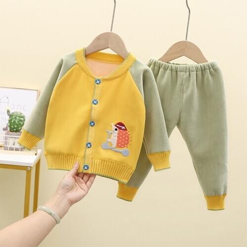 LZH Childrens Clothing Sets New Autumn Winter Set For Newborns Girls Baby Girl Clothes Set Long Sleeve Cartoon keep Warm Suits