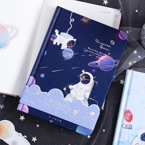 "Space Travel" Hard Cover Journal Diary Cute Notebook Kids Student Notepad Study Planner Memo