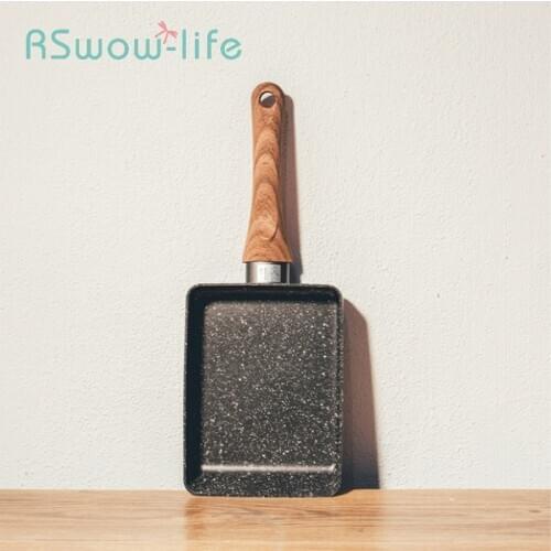 Creative Frying Pan Breakfast Plate Maifan Stone Egg Roll Fried Egg Steak Thick Egg Braised Square Flat Bottom Non-stick Pan