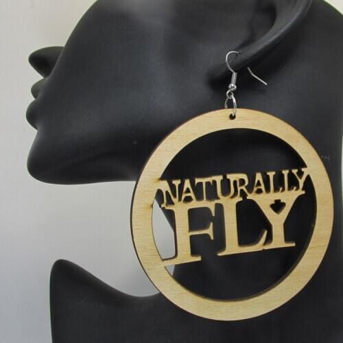 Unfinished Naturally Fly Wood Earrings