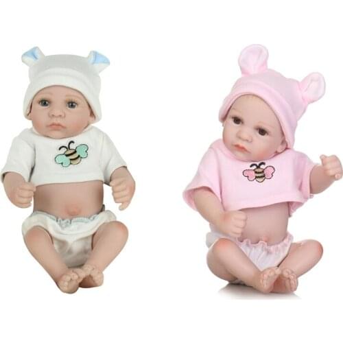 10 Inch Looking Lifelike Realistic Baby Soft Body Silicone Newborn Care Soft Body Toy for Children and the Elderly