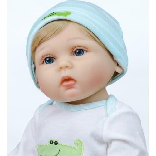 Realistic 18-inch Full-body Soft Silicone Newborn Girl Pliable Soft Plush Newborn Baby Birthday Gift
