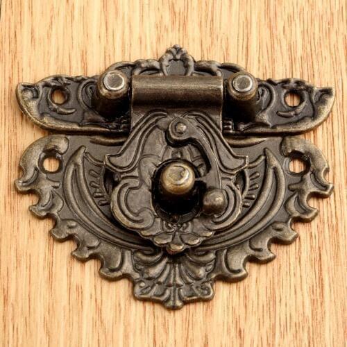 1Pc Antique Box Hasps Lock Catch Latches for Jewelry Chest Box Suitcase Buckle Clip Clasp Vintage Funiture Hardware 50*56mm