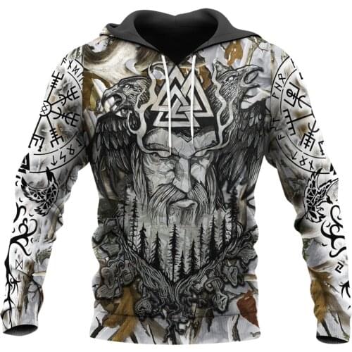 Tessffel Vikings God Viking Warrior Odin Tattoo Harajuku NewFashion Tracksuit 3DPrint Streetwear Pullover Hoodies Men/Women C-17