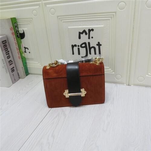 Vintage Flap Nubuck Leather Handbag Women Cow Split Leather Panelled Fashion Messenger Bag Ladies Small Single Crossbody Bags