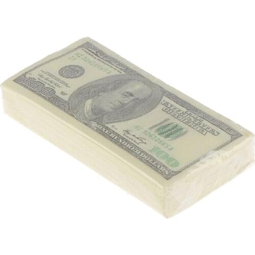 High Quality 10 Pcs/Set Creative Funny 100 Dollars Money Printed Paper Napkins Thick Toilet Tissue Paper Party Supplies