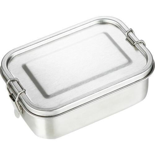 High 800ml 304 Stainless Steel Lunch Box Single Layer Adult Lunch Container Sealed Leakproof Rectangular Student Bento Box