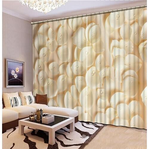3D Customized Photo Water drops on white leaves Curtain Drape 3D Window Curtains For Living Room Door Kitchen Bedroom