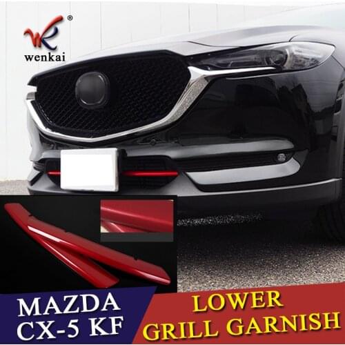 Car body protection ABS chrome trim front racing Grid Grill Grille Around panel hoods 2pcs For Mazda CX-5 CX5 2017 2018