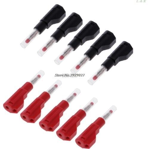 10 Pcs 4mm Male Retractable Sheath Stackable Banana Plug Wire Solder Connector M13 dropship