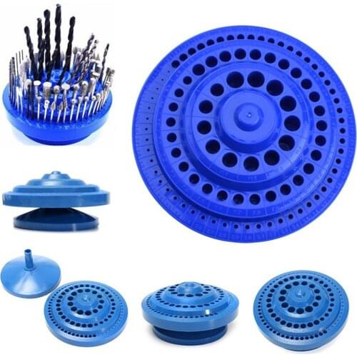 100 Holes Storage Case Hard Plastic Round Shape Organizer Box Fit Drill Bit
