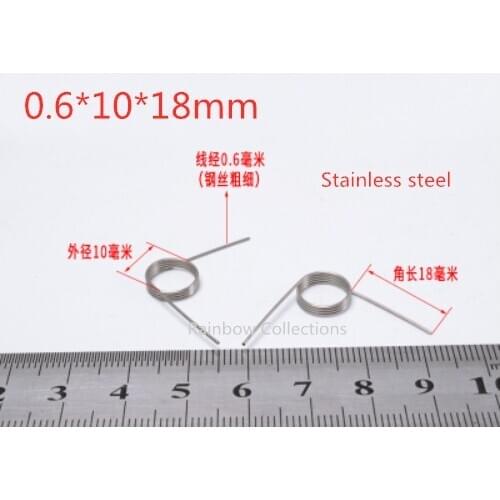20Pcs 0.6*10*18mm Small Nickel plated/Stainless steel Torsion Spring Hardware DIY Free Shipping