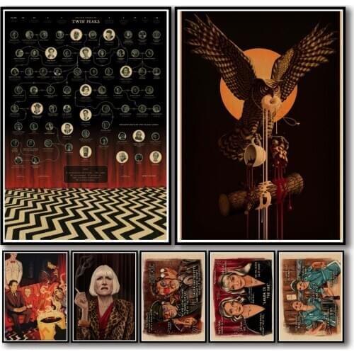 37 Designs Twin Peaks Kraftpaper Poster Tv Show Art Painting Funny Fancy Wall Sticker for Coffee House Bar 1