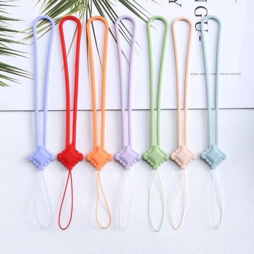 50Pcs Universal Chinese Knot Shape Silicone Lanyard Wrist Mobile Phone Straps Lanyards