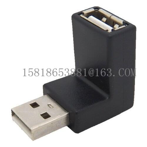 USB 2.0 USB A male-USB A female 90 degrees angled adpter black