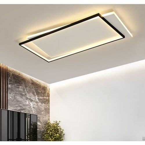 Acrylic Thin Edge LED Chandelier White Frame Decoracion For Living Room Bedroom Lights Lighting Kitchen Fixtures With Controller