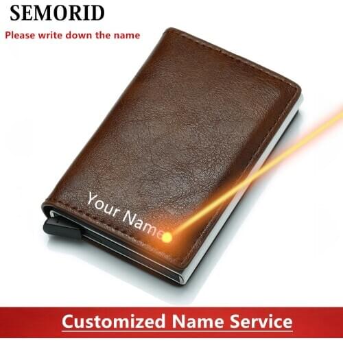 SEMORID Rfid Card Holder Men Wallets Money Bag Male Vintage Black Short Purse 2020 Small Leather Slim Wallets Mini Wallets Thin