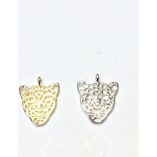 Eruifa Popular 20pcs 12*15mm Flat Leopard Head Wholesales necklace,earring bracelet jewelry DIY handmade 2 colors