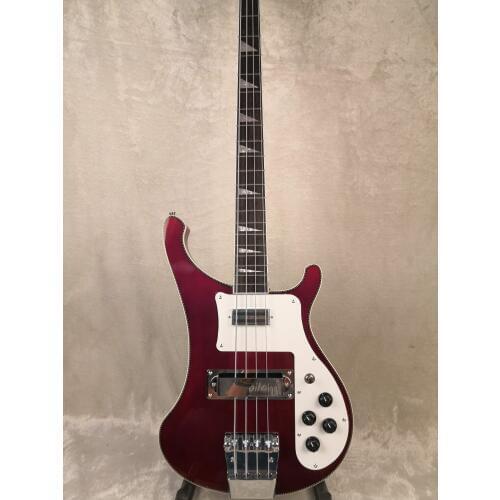 4003 model 4 string bass Red wine color, neck through body rose wood fingerboard, package shipping