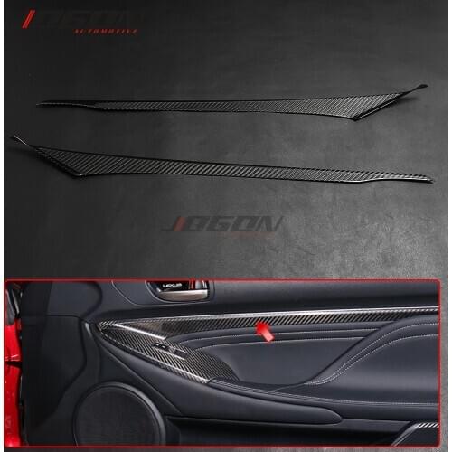 Real Carbon Fiber Car Inner Door Strip Panel Lip Trim For Lexus RC200t RC300h RC300 RC350 RC F SPORT 2016-2019 Accessories