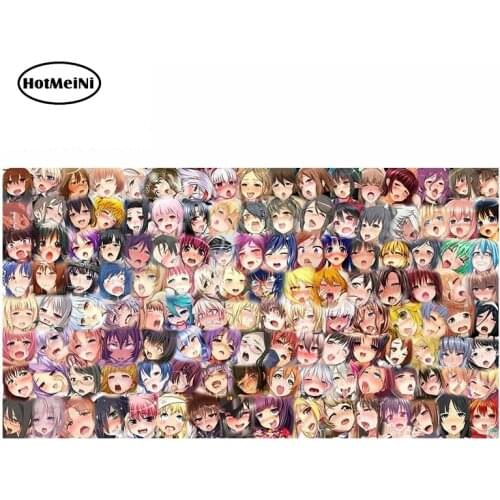 HotMeiNi 13cm x 7.1cm for Ahegao Face Bunch of Girls Decal Cartoon Refrigerator Car Stickers Windshield Scratch-Proof Graphics