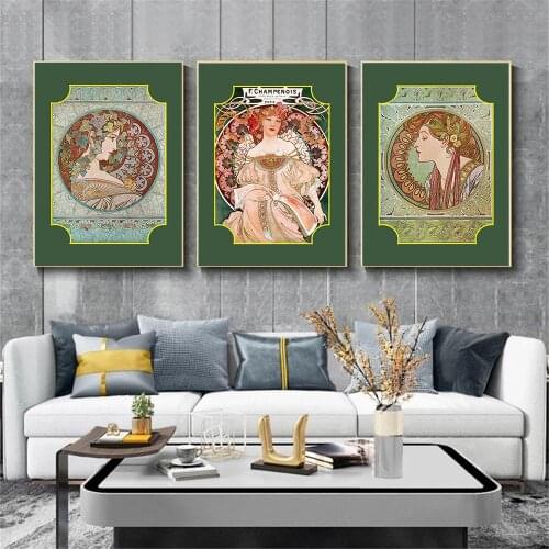 Flower Girls Wall Painting Canvas Print Vintage Woman Poster Abstract Wall Art Prints Modern Pictures Living Room Home Decor