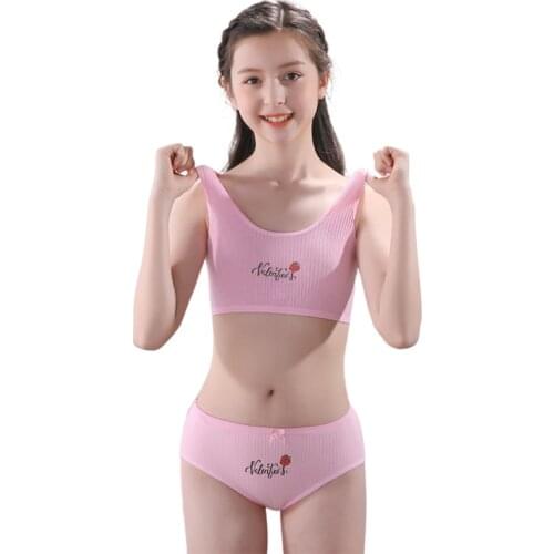 Girls' Underwear Suit 8-14 Years Old Developing Girls' Vest Underpants Childrens Students Little Girls' Bra Suit
