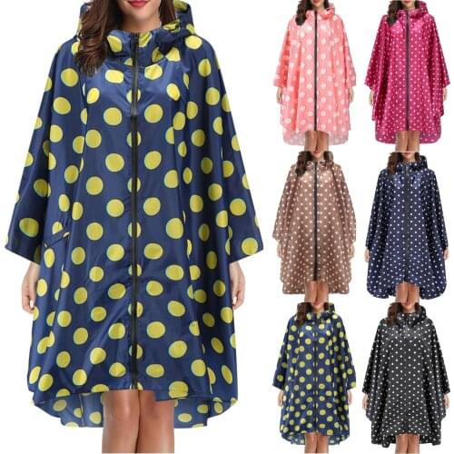 New Womens Wave Long Raincoat Rain Jacket Waterproof Windproof Poncho Outwear Impermeable Capa De Chuva Hoodies Rain Coat