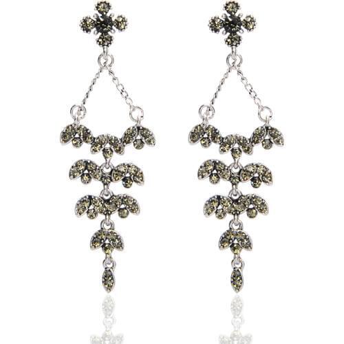 New Arrival Yellow Crystal Pendants Long Dangle Earrings Elegant Fashion Jewelry Accessories For Women Brincos Longos