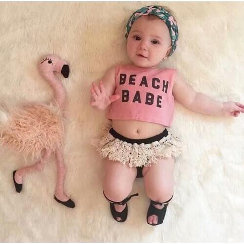 NewBorn Baby Clothes Summer Girl Clothes Set T-shirt +shorts 2pcs Letter infant girl clothing Cotton ropa bebe pink