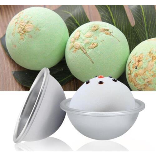1pc Semicircular Bath Bomb Mold Salt 3D Ball Baking Creative Aluminum Alloy DIY Handmade Soap for Bathing Articles