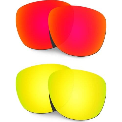 HKUCO Polarized Replacement Lenses For Trillbe X Sunglasses Red/Gold 2 Pairs