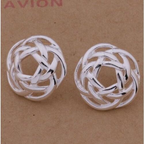 Silver plated earrings, silver fashion jewelry earrings big tennis /bnhakeoa cztalraa AE334