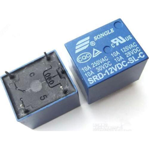 Free shipping 12V DC SONGLE Power Relay SRD-12VDC-SL-C PCB Type