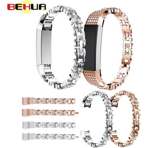 High Quality Watch Strap band with Rhinestone Stainless Steel Watchband Bracelet Band Strap For Fitbit Alta HR Correas de reloj