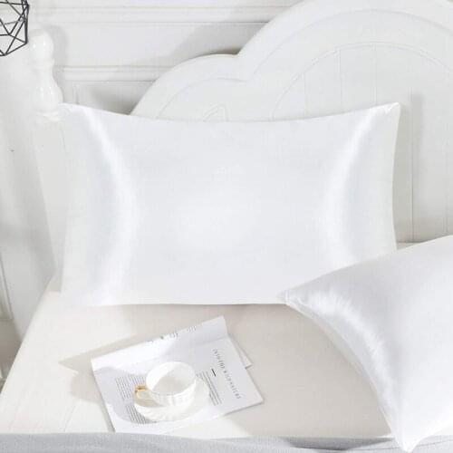 Satin Pillowcase for Hair and Skin Silk Pillowcase White Soft Pillow Cases 4 Pack with Envelope Closure 20X30 Inches
